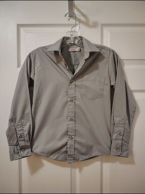 Izod Kid's Light Gray Button-Down Dress Shirt